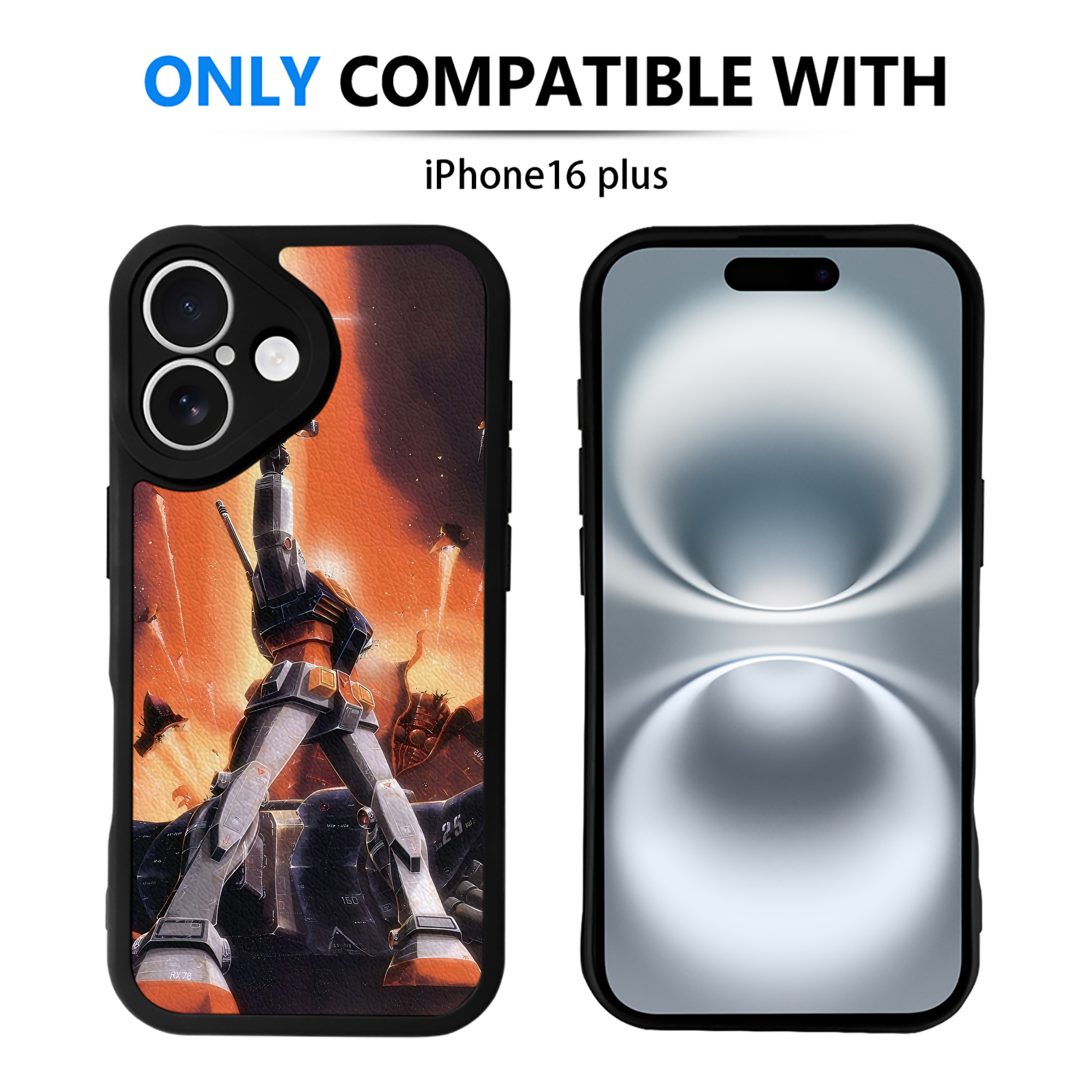 （画像用） 機動戦士ガンダム Mobile Suit Gundam 【iPhone 16シリーズ対応】シリコンスマホケース（レザー調） 材質：シリコン